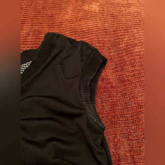 Crochet Mini-Midi Black & Cream Sleeveless Dress - Picture 13 of 16